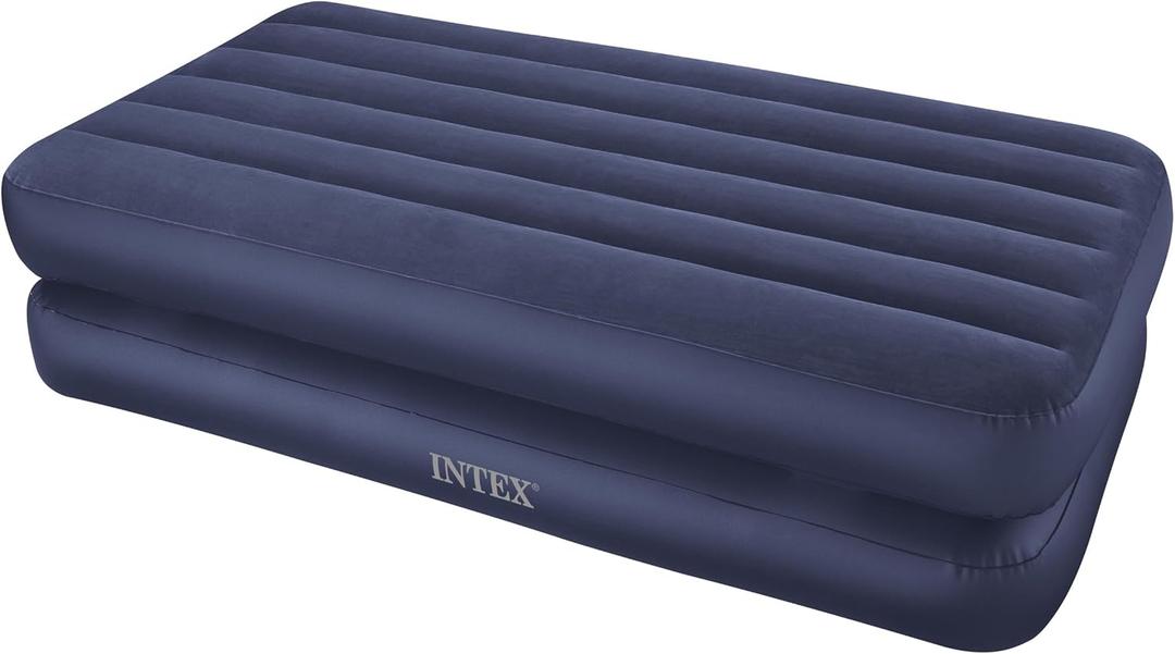 Intex Comfort Airflow Twin Airbed Nylon Flocked Airbed Set