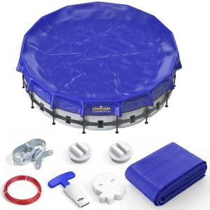 POOLACC Pool Covers for Above Ground Pools - 18 ft Round Winter Pool Cover, Extra Durable Cold- and UV-Resistant Heavy-Duty Swimming Pool Cover for Winterizing