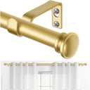 TONIAL Curtain Rod 32 to 58 Inch, Telescoping Splicing 3/4 Drapery Rods for Windows Decorative Single Rod with Small Cap End, Antique Gold