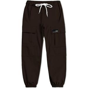 Cromoncent Girls&Womens Cargo Pants Elastic Waist Lightweight Outdoor Jogger Pants, 6 Years (XX-Large, Dark Brown)