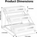 Ceetug 3 Tier Foldable Spice Rack for Countertop Iron Kitchen Seasoning Organizer for Cabinet, White