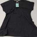 WIHOLL Summer Tops for Women V Neck T-Shirts Swiss Dot Short Sleeve Shirts Casual Fashion Blouses (Small, 0-black)
