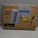 Toilet Safety Rail, Safety Frame for Toilet Seat, Toilet Grab Bar with Adjustable Width for Seniors Supports 350lbs (Black and White)