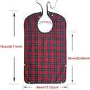 2 x Adult Bibs for Men Women Elderly Reusable Large Adult Bibs Reusable Waterproof Clothing Protector with Crumb Catcher (3pack Blue+red+grey)