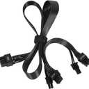 PCIE Cable for Corsair, 65CM 8 Pin to Dual 6+2 Pin PCIE Power Cable for Thermaltake, Male to Male GPU Cable for ARESGAME Modular Power Supply (65cm+15cm)