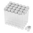 30ml Glass Clear Test Tubes with Screw Caps and Plastic Stoppers, Liquid Sample Vial, Leak-Proof Flat Test Tubes, 24PCS