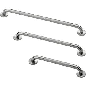 Commercial Grab Bar Bundle - ADA Compliance - Handicap Grab Bars with Knurled Grip for Restrooms, Stainless Steel - 1.5" Diameter - 18", 36", 42" - Pack of 3