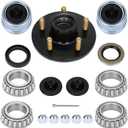 1 Sets 2000Lbs Trailer Hub Kit 5 Bolt 4.5", 5 Lug Trailer Wheel Hub Fit 1" and 1-1/16" Trailer Straight Spindles, 54.5 Trailer Axle Kit, Boat Trailer Hub Kit