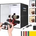 PULUZ Light Box Photography, 20x20 inch Portable Photo Studio Light Box, Professional Dimmable Quick Charge USB-C Photo Booth with 200 LED Lights & 12 Color Backdrops Photo Box for Product Photography