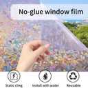 2 x LEMON CLOUD Rainbow Stained Glass Window Privacy Film, 17.5 x 157.4