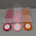 12 Pcs Pink and Orange Party Taper Candles with 3 Roll Ribbon 10 Inch Candle, Candlestick Decor for Baby Shower, Home, Thanksgiving, Wedding, Summer, Sunset, Fall, Dinner Party Decor