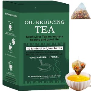Oil-Reducing Tea - Oil Cleansing Tea for Liver & Kidney 15 Bags/Box, 10 Herbal with Excellent Formula, Chinese Winter Melon Lotus Leaf Teabag 
(EXP: 04/19/2026)