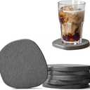 Diatomaceous Earth Coasters Set of 6 for Drinks, Moisture Water Absorbent Stone Coasters for Table Desk at Work, Water Absorbing Instant Drying Diatomite, Modern Deep Grey