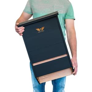 WildYard Big Bat Box - Black, 3 Chamber, Large Certified Bat House for Outside - Artificial Roost Kit for Wall-Mount or Pole-Mount - Bathouses for Backyards