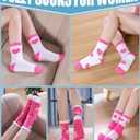 2 x Yebing Fuzzy Socks for Women Fluffy Slipper Winter Warm Cozy Plush Sleep Heart Gift Socks