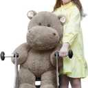Giant Humongous Hippo Stuffed Animals 36", Oversized Toy Plush Gift for Kid, Gray
