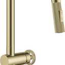KRAUS Urbix Industrial Pull-Down Single Handle Kitchen Faucet in Brushed Gold, KPF-3126BG