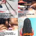 Dorsanee Ombre Brown Passion Twist Hair 16 Inch 7 Packs Water Wave Crochet Hair Long Bohemian Curly Braiding Hair for Butterfly Locs, Faux Locs, Boho Style Spring Twist Crochet Braids (T30#)