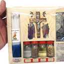 Zuluf Holy Land Blessing Set 8 in 1 with Original Certificate | Holy Water, Soil, Oil, Cross, Incense, Candle & Icon Big Jerusalem Set from The Holy Land Israel | Religious Holy Land Gift