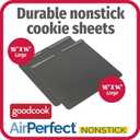 GoodCook AirPerfect Insulated Cookie Sheets Set of 2 Nonstick Carbon Steel Construction Pans for No-Burn Baking with Ergonomic Grip, 16 x 14-Inch, Gray