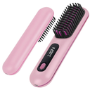 NUMOYA Go Brush Pro Portable Cordless Hair Straightener Brushs for Travel, with 30s Fast Heat, 3 Temperature Settings (Pink)
