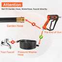 FIXFANS Pressure Washer Gun and Hose Kit, 50 FT High Power Washer Hose with Replacement Wand Extension, 5 Nozzle Tips, M22 Fitting