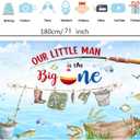 2 x 71x43inch Fishing First Birthday Party Banner Fishing Party The Big One Gone Fishing Background Big 1 Watercolor Ofishally One Birthday Party Backdrop Decorations Supplies