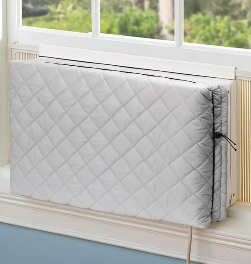 Indoor Air Conditioner Cover Window AC Unit Cover with Drawstring Double Insulation for Inside(21"x15"x3.5")
