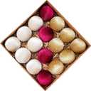 Velvet Ornaments for Christmas Tree 16 Pack 3.15" Velvet Christmas Ball Set, Luxurious Holiday Tree Ornaments for Home Decor, Burgundy Brown