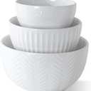 HAPPY KIT Ceramic Mixing Bowls Set, Nesting Bowls Set For Kitchen,Large 5/3/1.5 Quart Bowl Set of 3, Prep Serving Bowl for Baking and Mixing Salad,Oven, Microwave and Dishwasher Safe