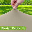 Smiry Round Spandex Tablecloth, Elastic Fitted Washable Tablecloths for 45"-56" Tables, Waterpoof Stretch Picnic Table Cover for Dining, Indoor and Outdoor, Taupe