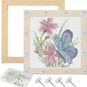 2 Sets Stretcher Bars for Needlework with 40 Tacks for Women's Birthday Gifts,5.9x5.9inch 8pcs Wooden Canvas Splicing Stretcher Bars Needlepoint Embroidery Stitch Frame Set for Crafts Art