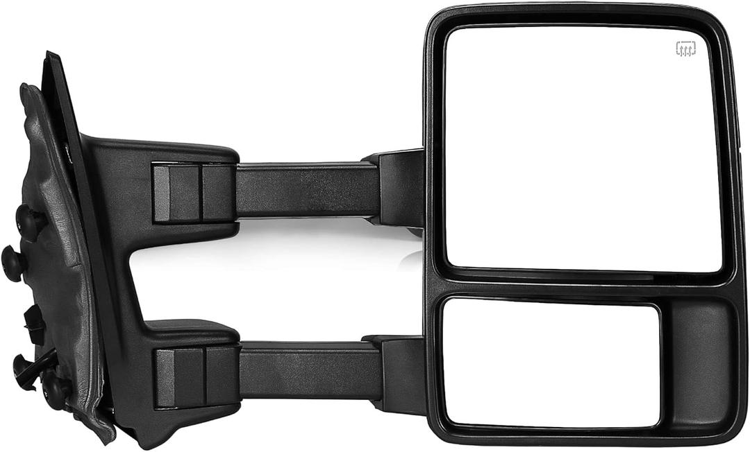YITAMOTOR Towing Mirror Compatible with 2008-2016 Ford F250 F350 F450 F550 Super Duty, Right Passenger Side Mirror Power Heated, Telescoping, Folding, Turn Signal Light Black