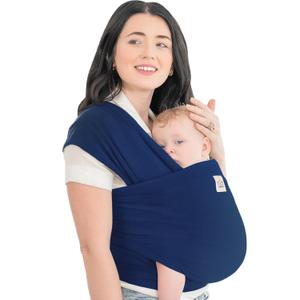 KeaBabies Baby Wrap Carrier - All in 1 Original Baby Carrier Newborn to Toddler Sling, Easy to Wear, Hands Free Bonding, Lightweight, Breathable Infant Wraps (Navy Blue) (One Size (Pack of 1))