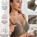 Avidlove Women's Seamless Bras Nursing Bras for Breastfeeding Tshirt Everyday Bra (Brown, S)