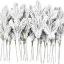 DIYDEC 30pcs Snowy Pine Branches 11.8" Christmas Artificial Pine Picks Branches Snowy Pine Needles Frosted Faux Pine Picks Greenery Stems for Christmas Tree Garland Wreath Vase DIY Crafts Home Winter