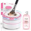 Norate Electric Makeup Brush Cleaner Machine & Deep Cleaning Solution Set, Automatic Spinning Washer with 1.98 Fl.Oz Cruelty-Free Shampoo, Quickly Removes Residue, Ideal Gifts for Women, Makeup Lover