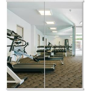 Delma Large Full Body Mirror for Yoga, Frameless Wall-Mounted Glass Panel (60"x25"-White) 2PCS for Home, Garage, Bedroom & Bathroom