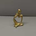 Gold Thinker Statue Decor, Modern Abstract Art Sculpture, Thinker Figurines Collectible Accents Decoration for Shelf Bookshelf Office Desktop Decor