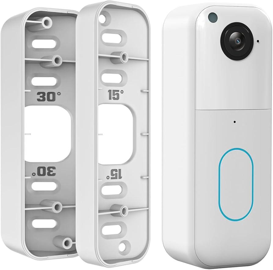 Blink Doorbell Mount, Adjustable (15 to 45 Degrees) Corner Mount, No-Drill Mounting Bracket for Blink Doorbell Camera(1st & 2nd Gen), Wide Viewing Angle Mount, White