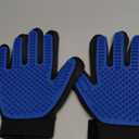 Upgrade Efficient Pet Hair Remover Gloves - Gentle Shedding Brushes for Dogs, Cats & Horses with Long and Short Hair - 1 Pair (Blue)