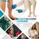 3 Pairs Medical Women Men Compression Socks Knee High 20-30 mmhg Graduated Stocking Support Hose Cute for Running Travel (NUDE)