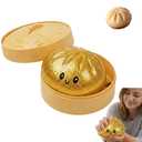 Glitter Dumpling, Glitter Dumpling Squishy with Box, Dumplings Sensory Squeeze Toy for Stress Relief (Golden)
