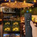 luckystyle 100FT LED Outdoor String Lights with Remote, 35+ 1 Shatterproof Bulbs Waterproof and Dimmable Patio Lights for Porch, Garden, Backyard, Deck, Balcony, 2200K Hanging Lighting