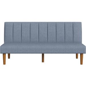 HomePop Upholstered Bergen Convertible Futon Sofa Bed, Modern Sofa Couches for Living Room, Small Spaces, Dorm, Apartment, Blue Woven