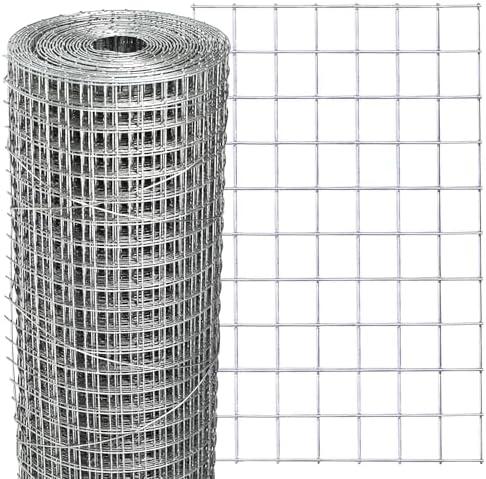 Hardware Cloth 18'' x 150' 1/2 in Galvanized Wire Mesh Roll (20 GA) Chicken Wire Fence Roll for Chicken Pen/coop Fences, Screen mesh, Rabbit/Snake Fences, Poultry enclosures, Handicraft Making, etc.