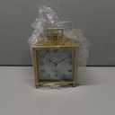 NIKKY HOME Gold Table Clock, Silent Non-Ticking Classic Battery Operated Decorative Mantel Desk Shelf Clock for Living Room Decor (Large)