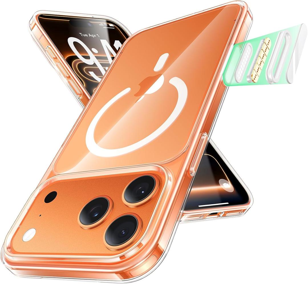 Maledan Magnetic for iPhone 17 Pro Case Clear, Camera Control - Slim Fit Anti-Yellowing Transparent Shockproof Military Protection Phone Case for iPhone 17 Pro Accessories with MagSafe, Crystal Clear