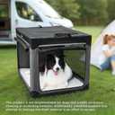 Lesure Shown on TODAY Show Soft Collapsible Dog Crate - 42 Inch Portable Travel Crate for Extra Large Dogs Indoor & Outdoor, 4-Door Foldable Pet Kennel with Mesh Windows, Grey