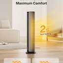 PELONIS 30'' Ceramic Tower Space Heater with Adjustable Thermostat for Large Room, 4 Heat Settings, ECO Mode, Remote Control & 24H Timer, Overheat Protection, Oscillating Tower Heaters for Indoor Use